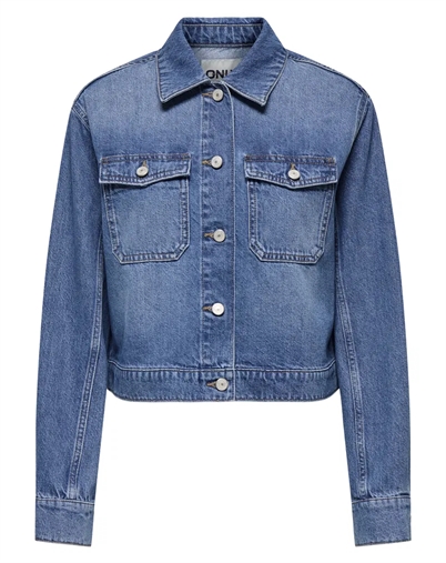 Only - Lumi Denim Pim Jakke - Medium Blue Denim 